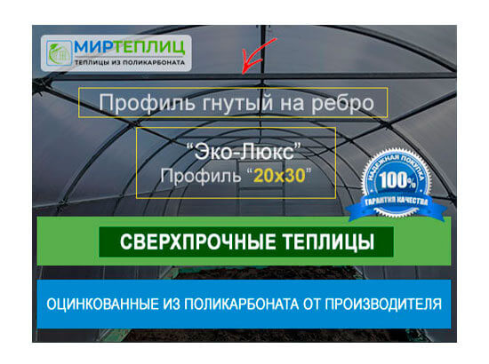 Купить сверхпрочную теплицу оцинкованную из поликарбоната по низкой цене в Челябинске!